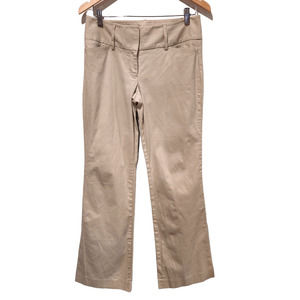 Express Design Editor Womens Light Khaki Stretchy Bootcut Dress Pants Size 4